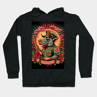 Psychedelic Pig Soldier Hoodie